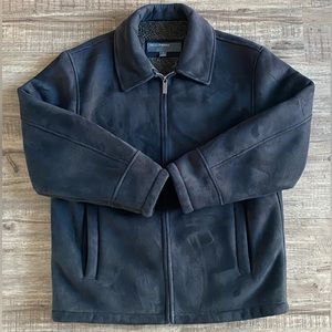 **SOLD** Perry Ellis Portfolio - Full Zip Faux Fur Lined Bomber Jacket - Men’s M
